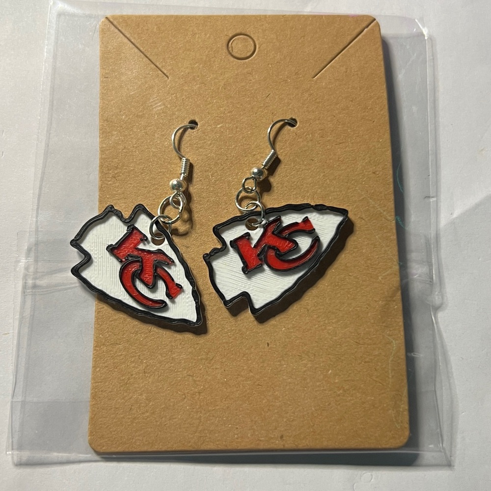 Kansas City Chiefs Earring Hooks by 3D print